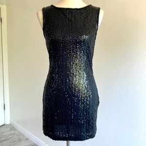 Nite sequins black mini dress. Size S